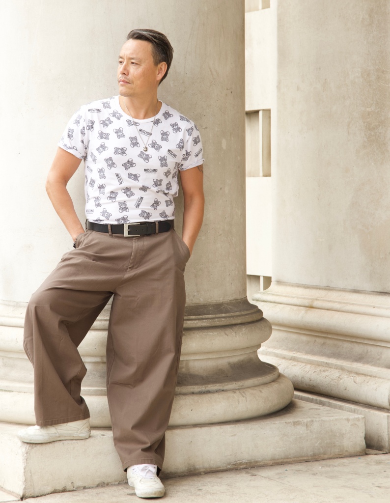 Simon Wan in Leeds with Ben Story and wide trousers 